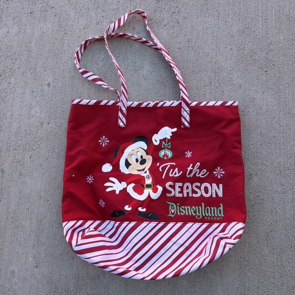 Disney Parks Tis The Season Santa Mickey WDW Tote Bag Christmas